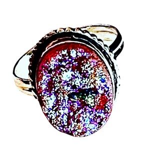 New 925 Sterling Silver Rainbow Bornite Artisten OOAK Oval Handmade Ring
